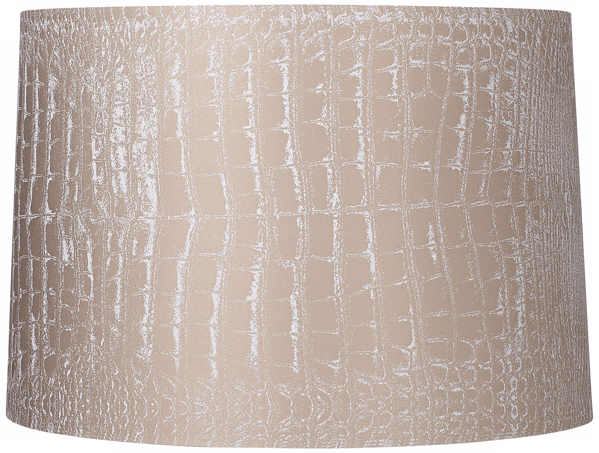 White Crocodile Print Tan Lamp Shade 15x16x11 (Spider)