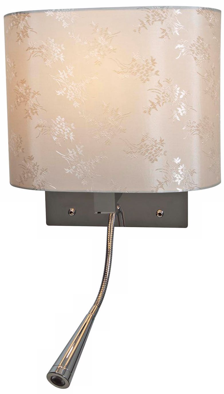 Epiphanie Chrome with Cream Shade LED Gooseneck Wall Lamp
