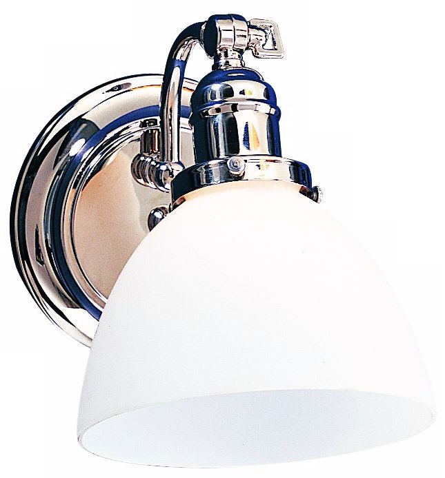 Morgan Polished Chrome White Glass Adjustable Wall Sconce