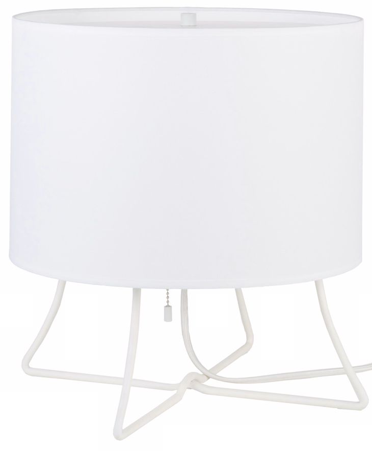 Lights Up! Virgil Low White Shade Accent Lamp