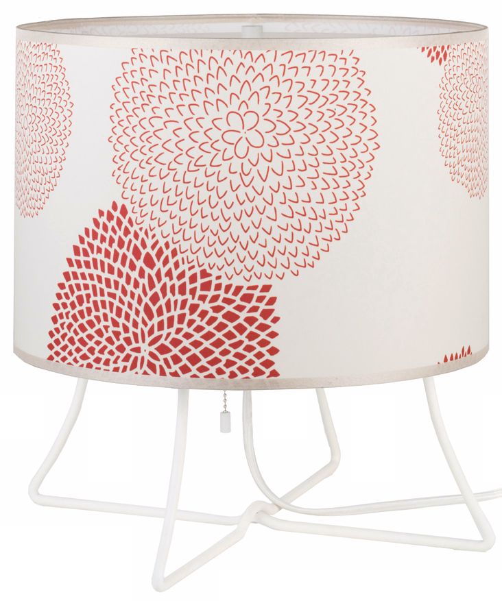 Lights Up! Virgil Low Red Mum Shade Accent Lamp