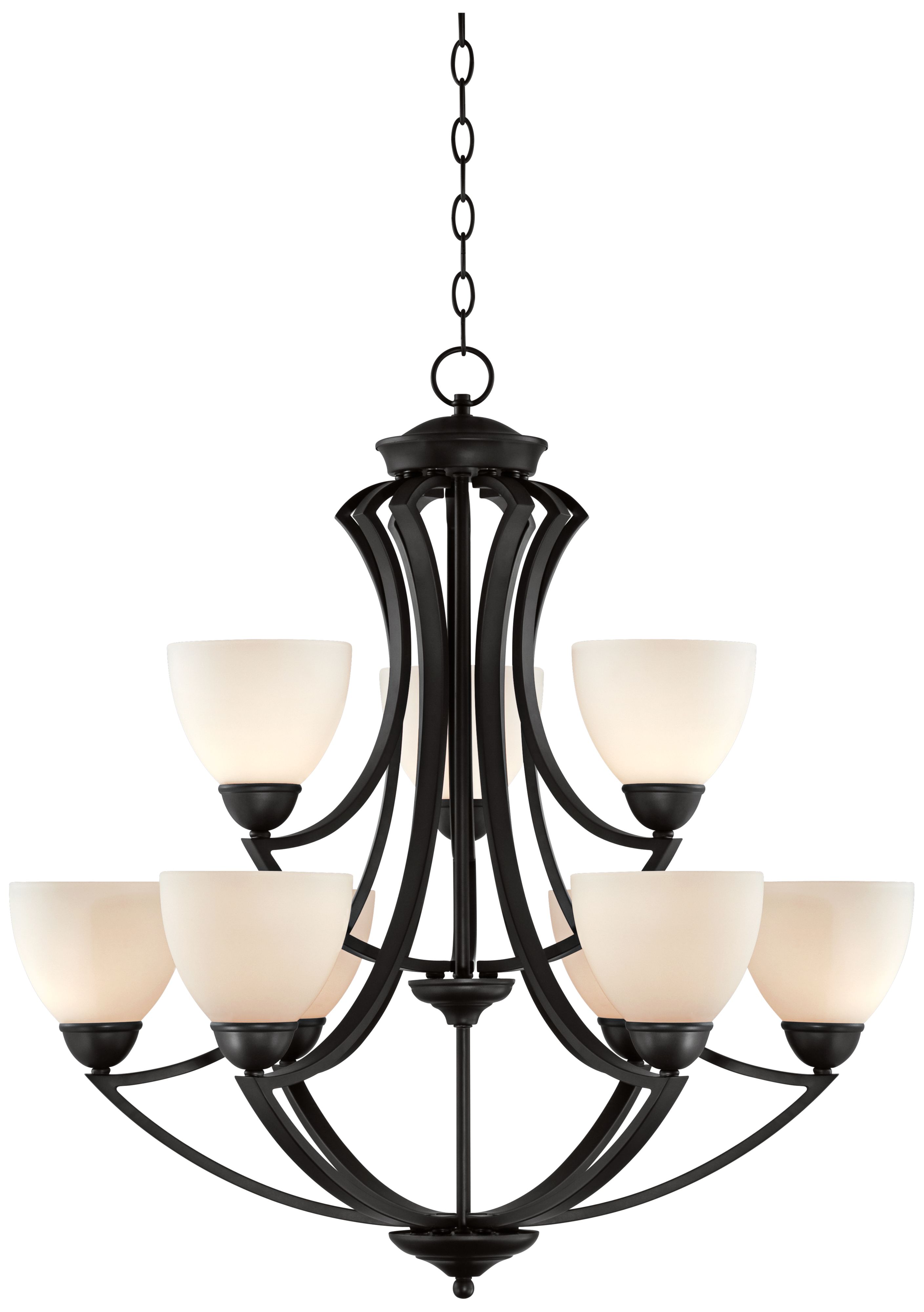 Milbury Collection Dark Bronze 9-Light 30" Wide Chandelier