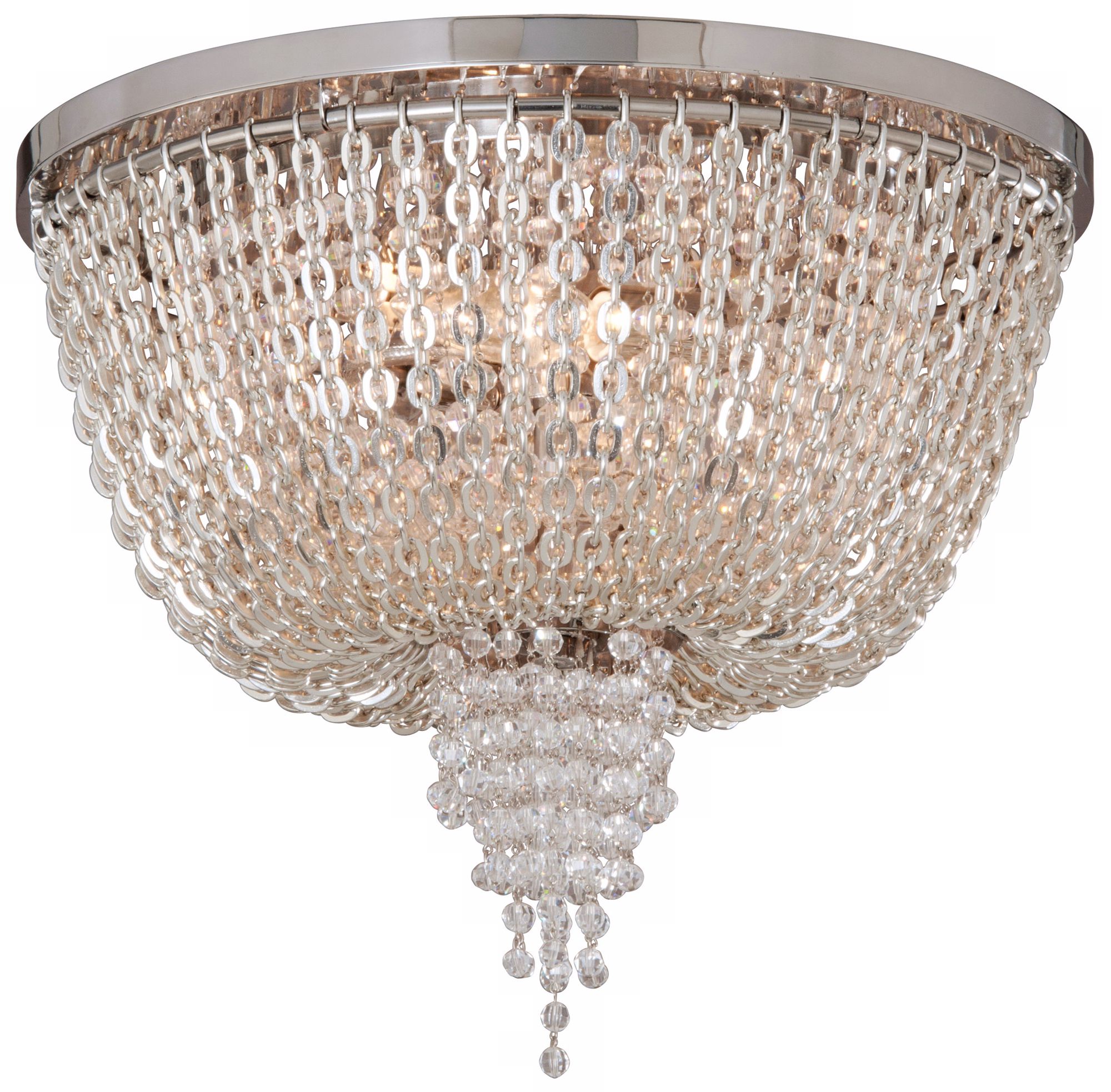 Vixen Polished Nickel 14 1/4" Wide Corbett Flushmount Light