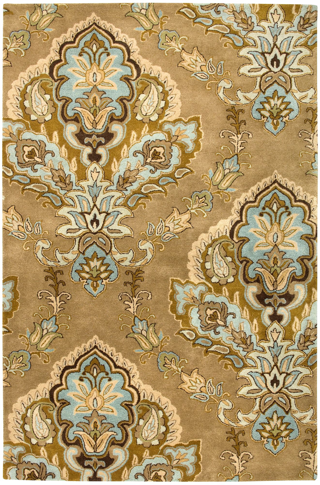 Natural Wool Collection Talmont Latte 3x5 Area Rug T6907