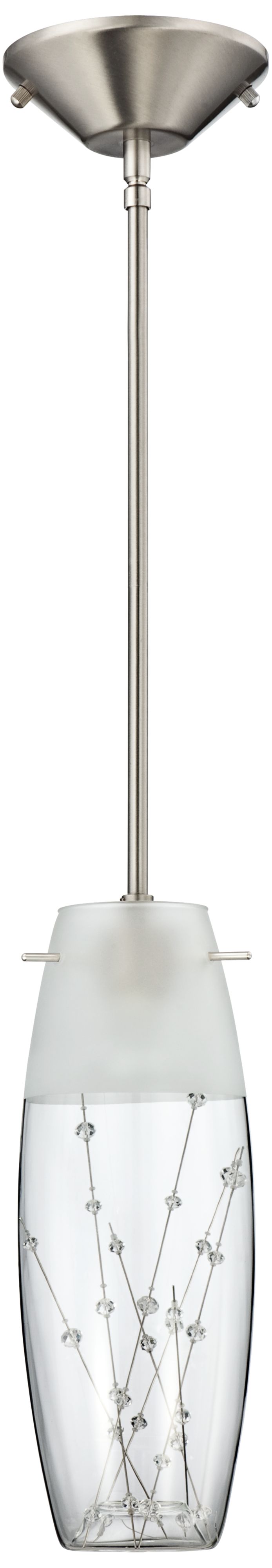 Contemporary Etched Bubble Glass 12" High Pendant Chandelier