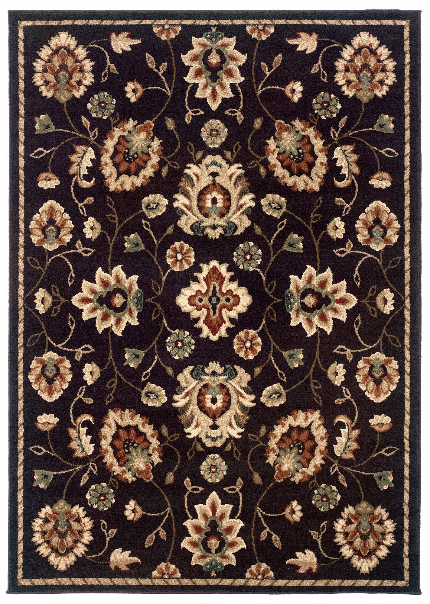 Durand Collection Night Blossom Beige Area Rug