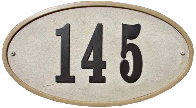 Ridgestone Sandstone Finish Oval Address Plaque