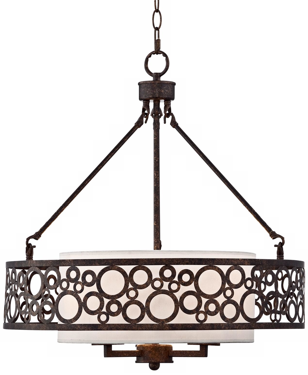 Bronze Finish Ringlet 22" Wide 3-Light Pendant Light