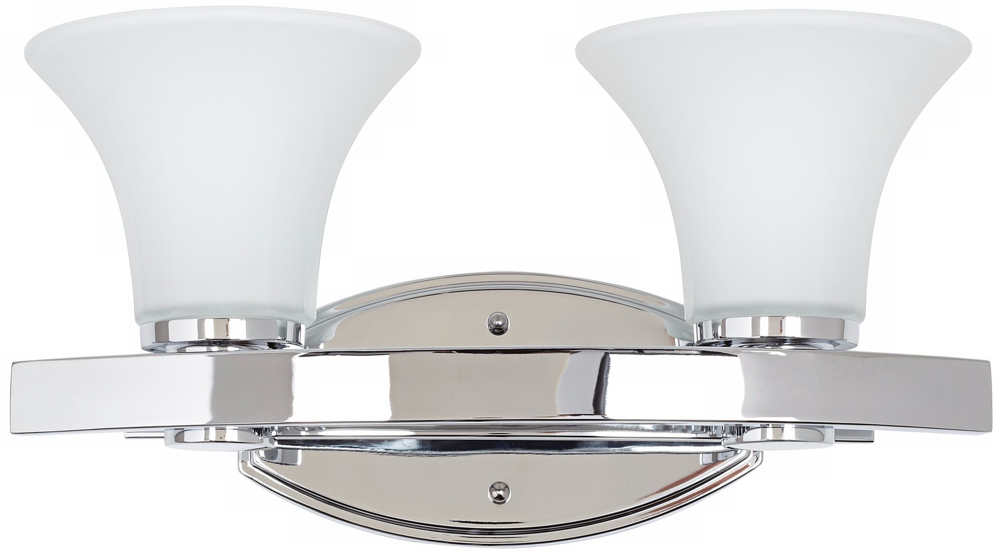 Chrome and Etched Glass 15 1/2" Wide CFL Bathroom Light