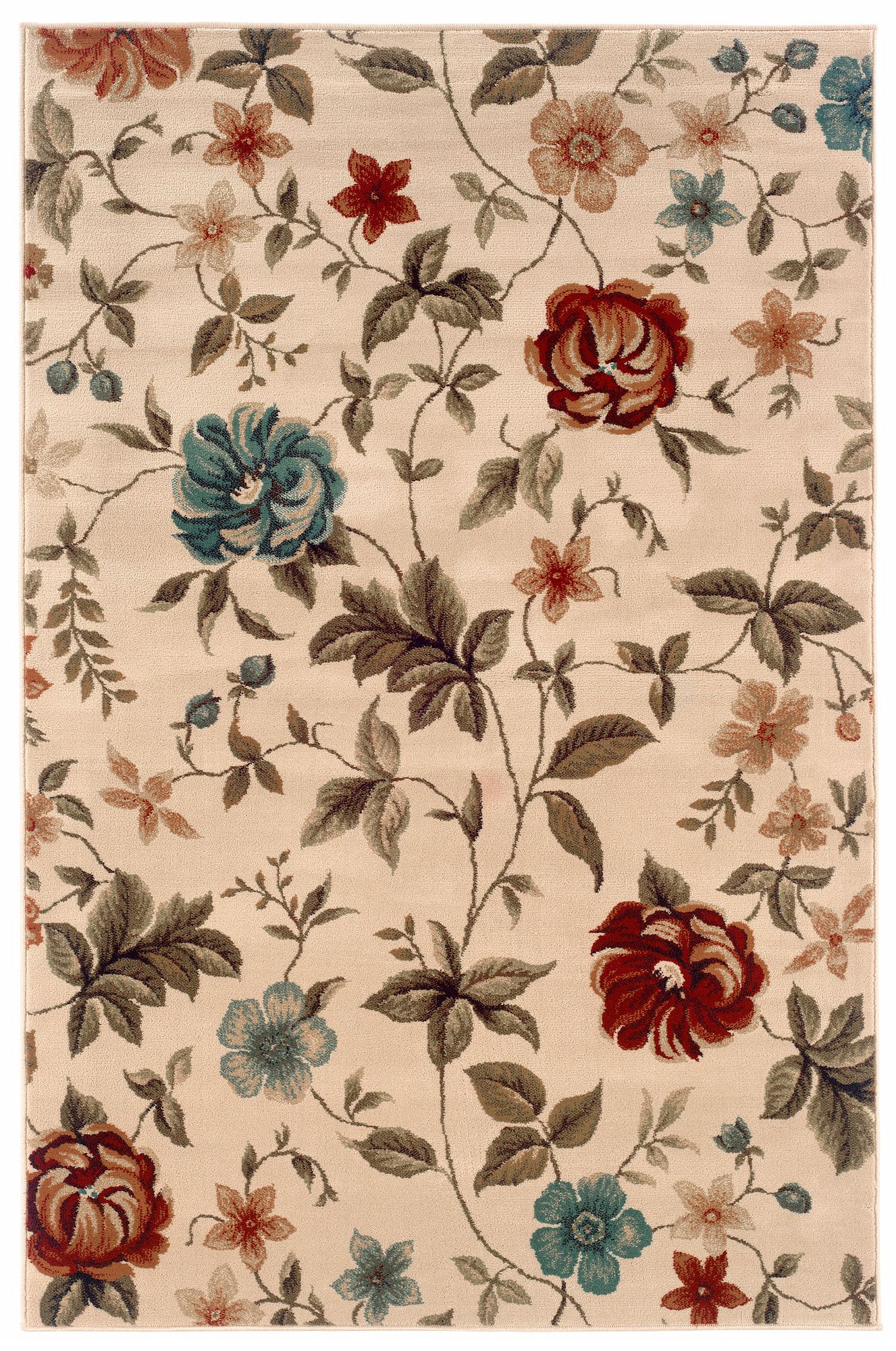 Durand Collection Sarabeth Ivory and Green Area Rug