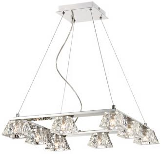 Chrome 8 Light Square Ice Cube Pendant Light T7005