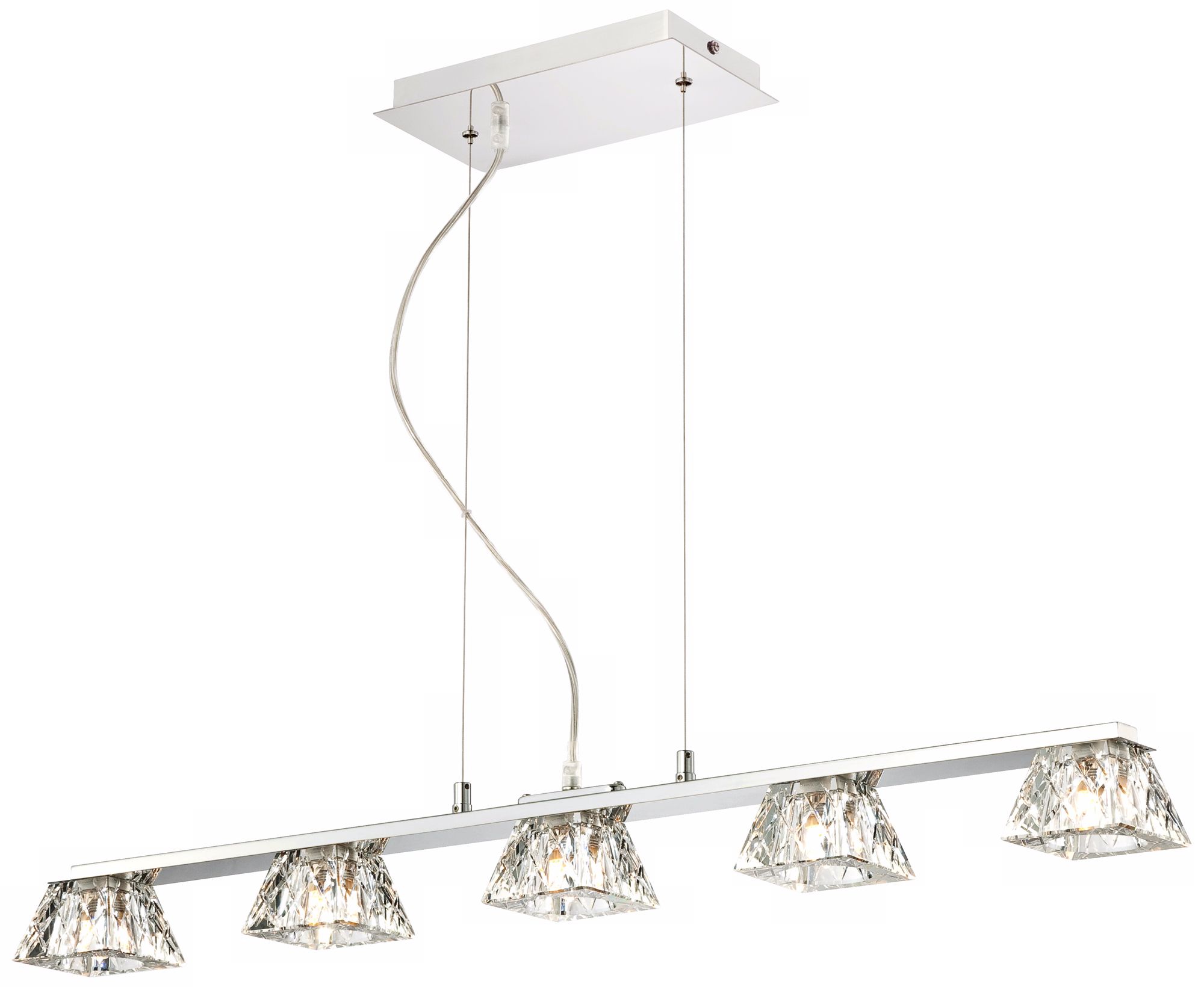 Possini Euro Design 5-Light Ice Linear Cube Pendant Light