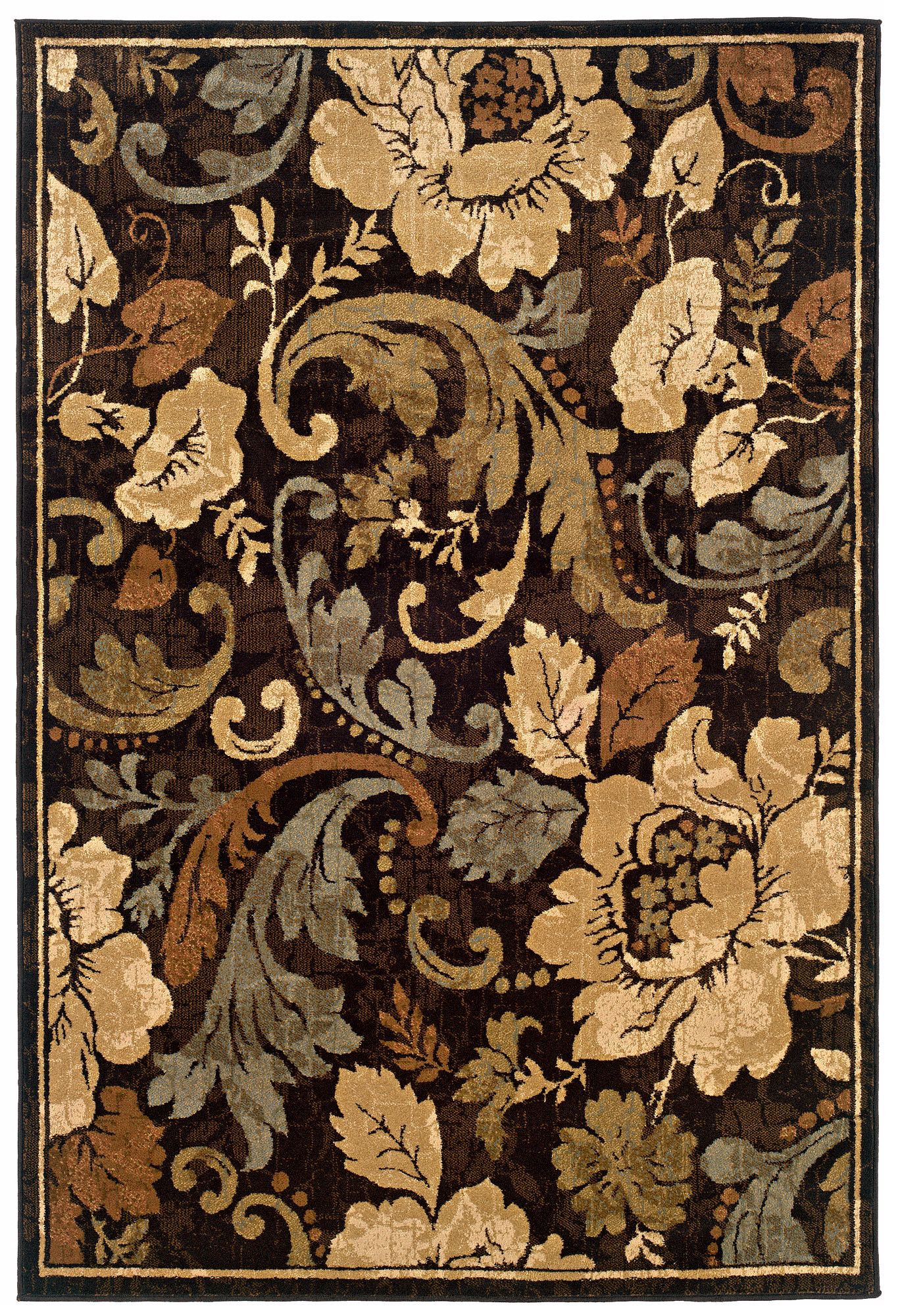 Langham Collection Fiore Brown and Beige Area Rug
