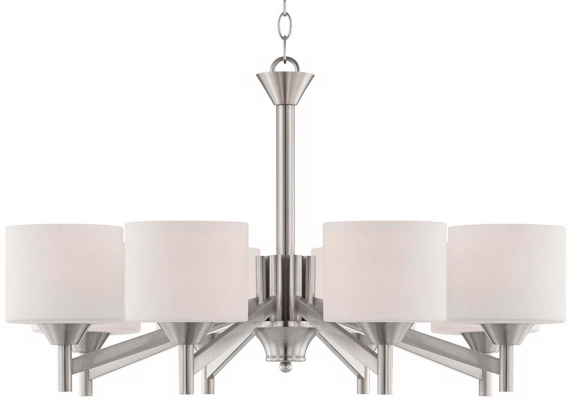 Starry Brushed Steel 30" Wide Entry Chandelier