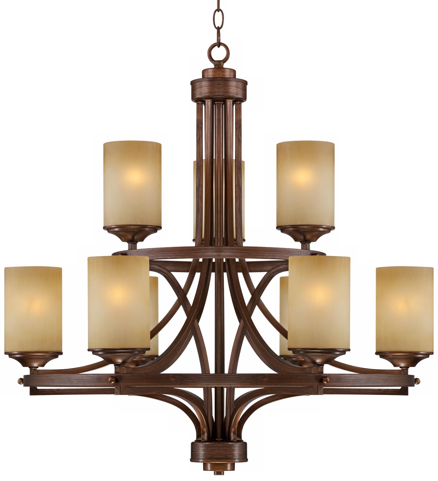 Chic Chalet Bronze 30" Wide Two-Tier Chandelier
