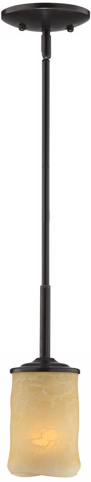 Rustic Candle Dark Bronze Mini Pendant Light