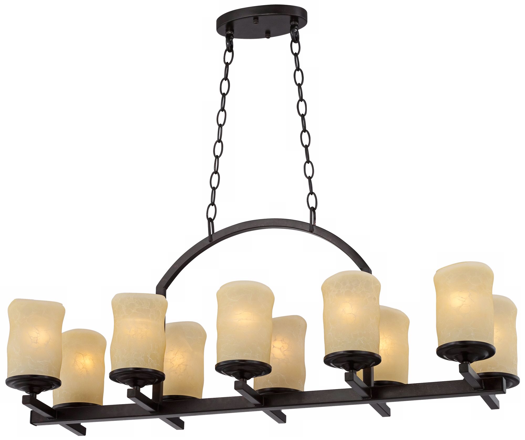 Rustic Candle Dark Bronze 35" Wide Island Chandelier