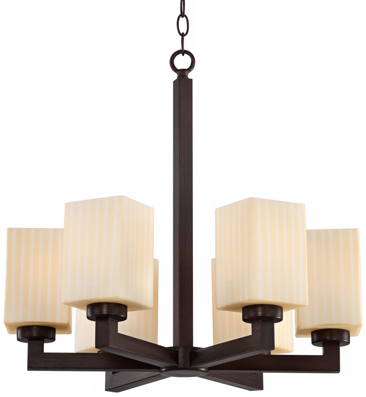 Dark Bronze Art Deco 22" Wide Chandelier