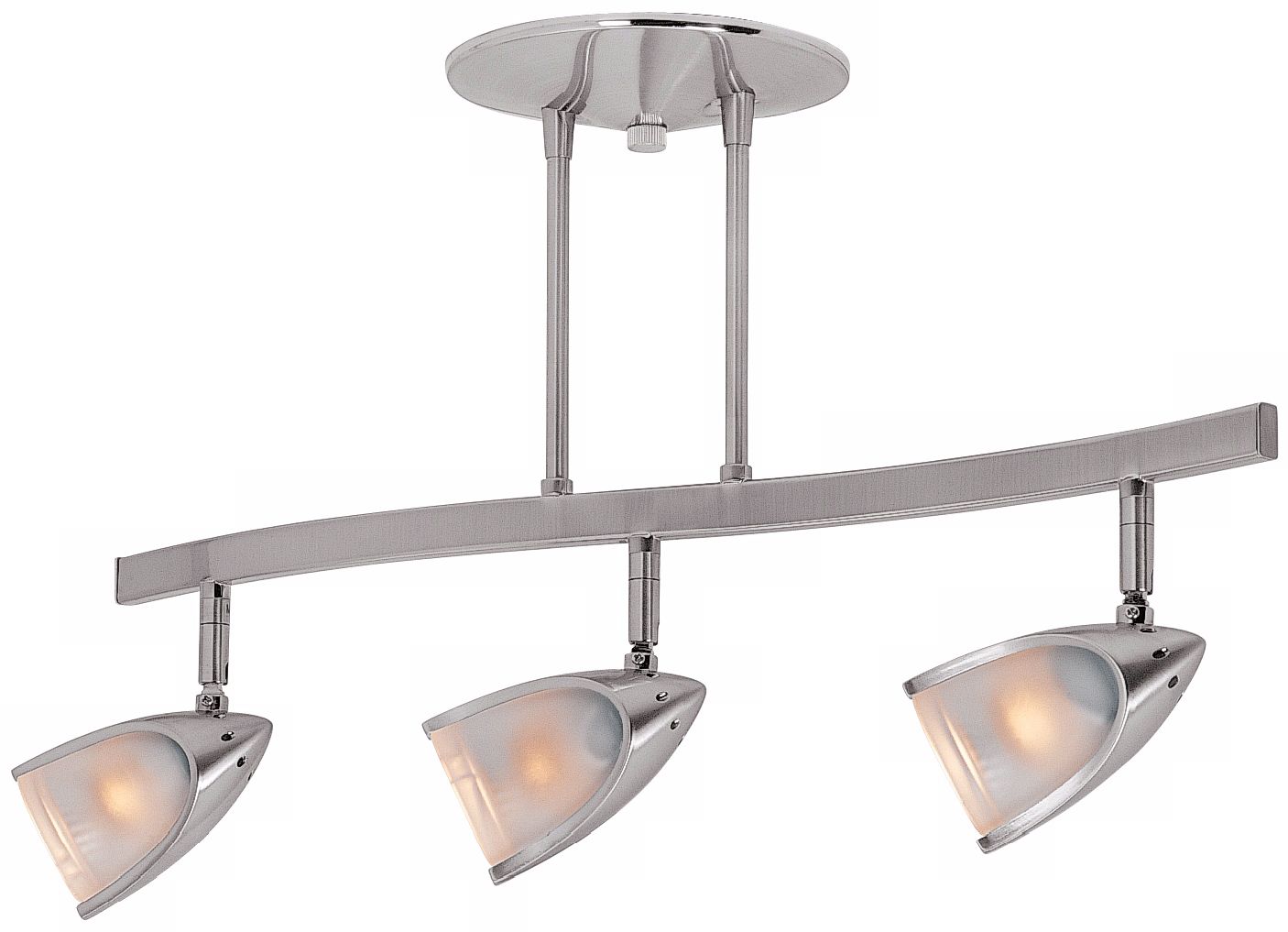 Comet 3-Light Brushed Steel Opal Glass Track Fixture