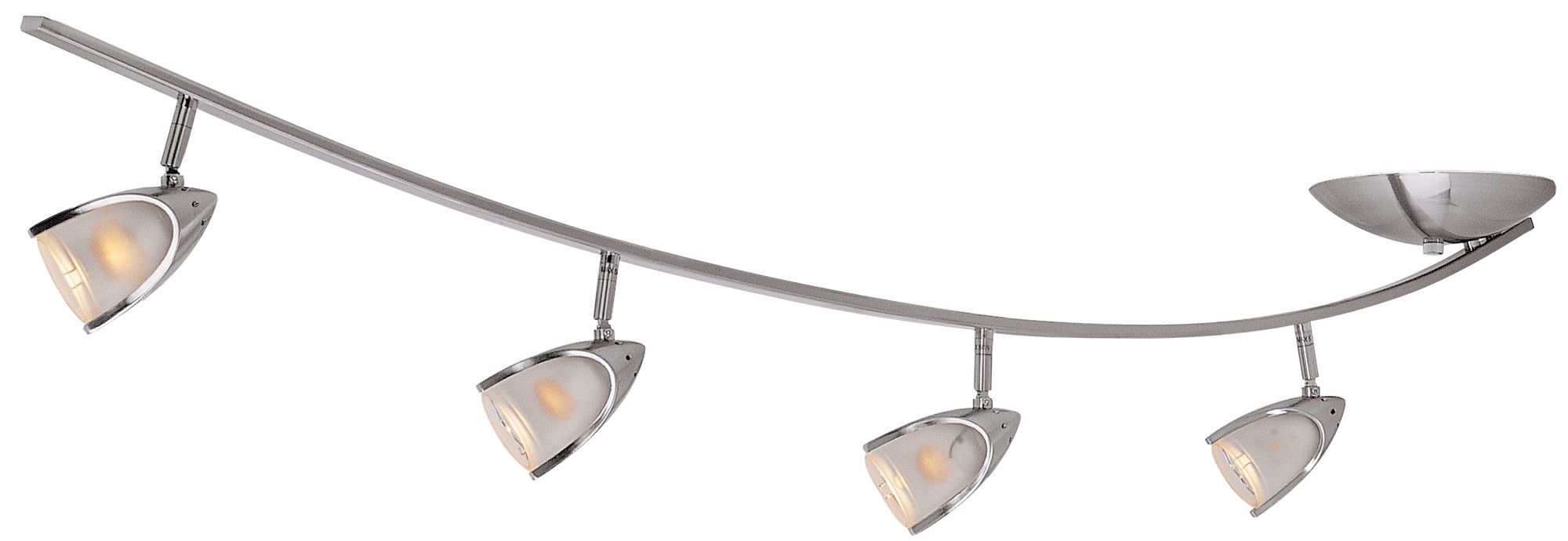 Comet 4-Light Brushed Steel Arc Track Fixture