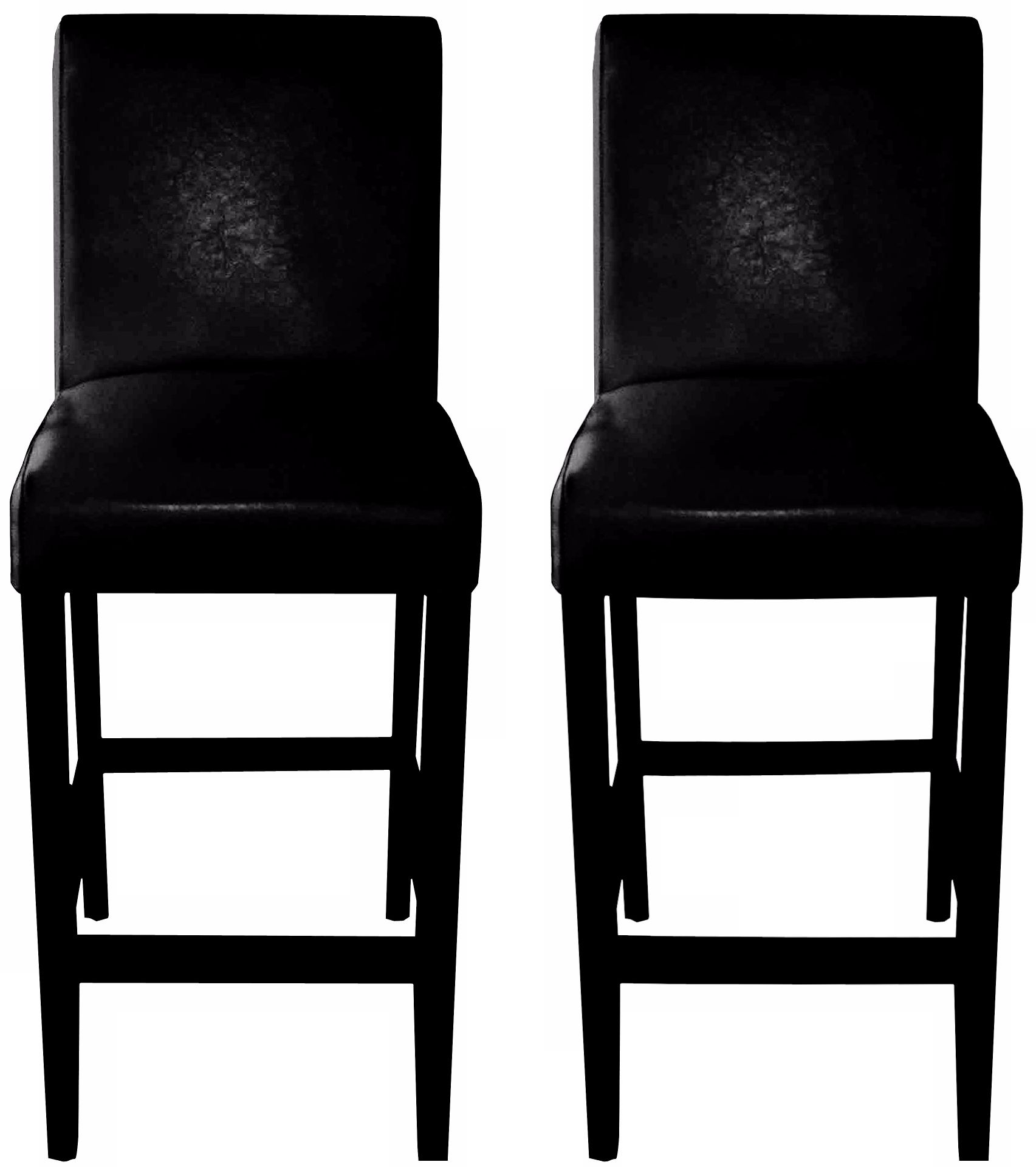 Set of 2 Coco 30" High Black Bicast Leather Bar Stool
