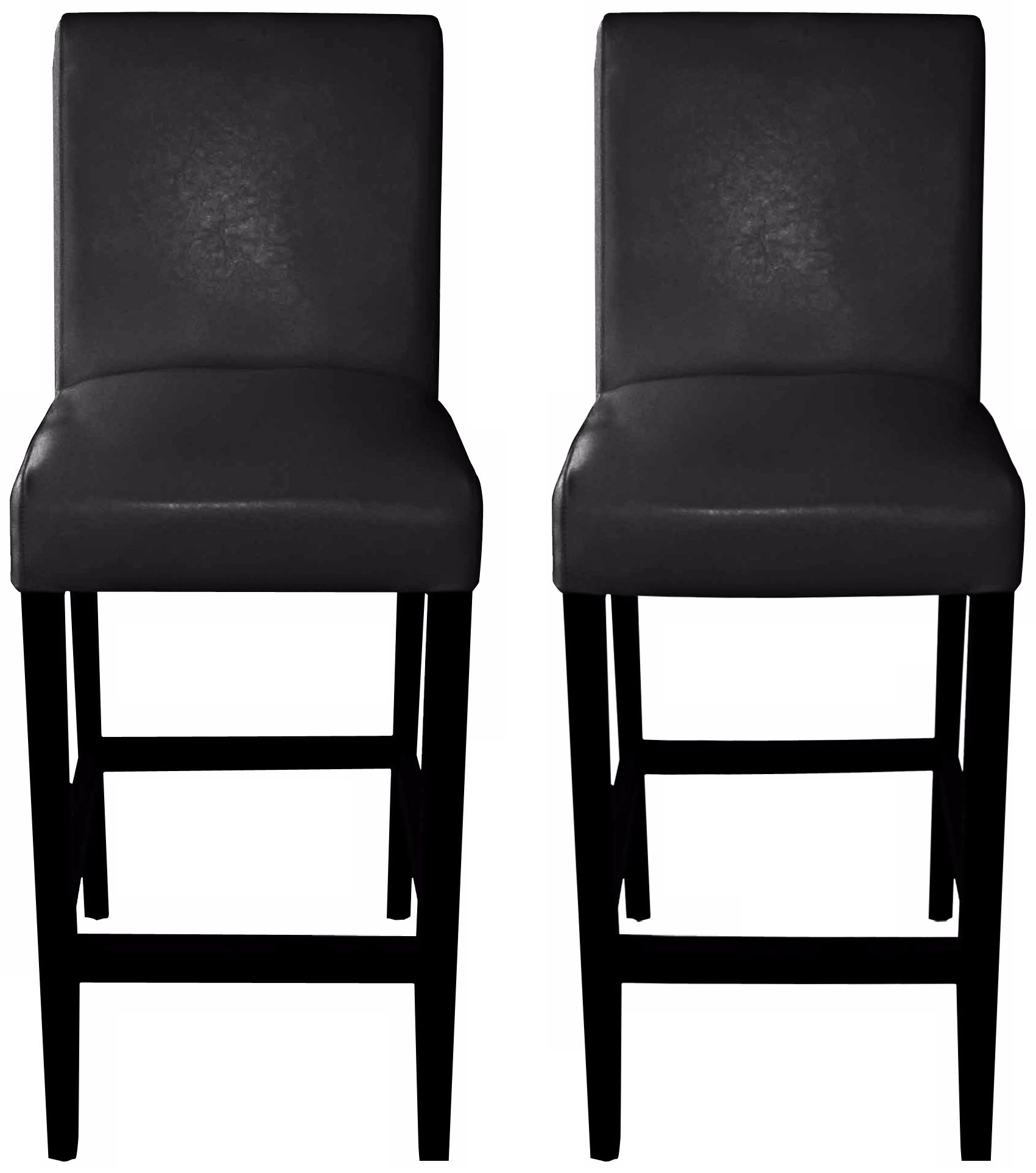 Set of 2 Coco 26" High Black Bicast Leather Counter Stools