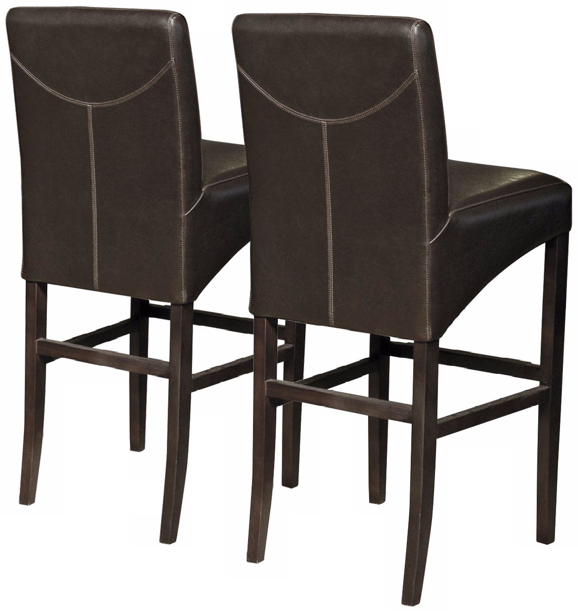 Set of 2 Coco Brown 26" High Bicast Leather Counter Stools