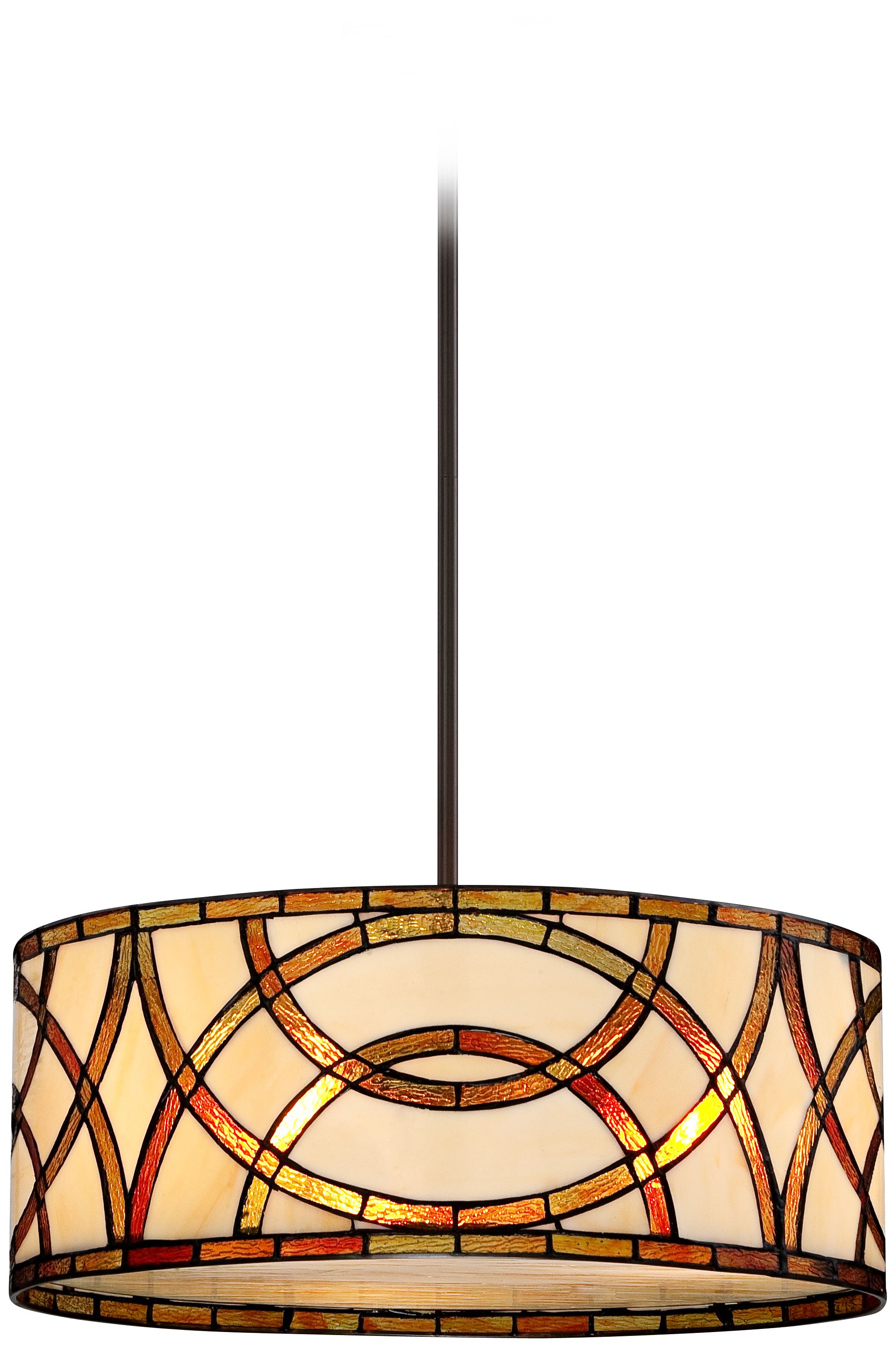 Art Glass Circles Tiffany Style Pendant Chandelier