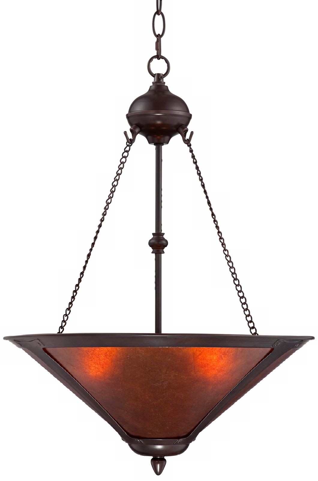 Mission Style Oil-Rubbed Bronze 17" Wide Mica Pendant Light
