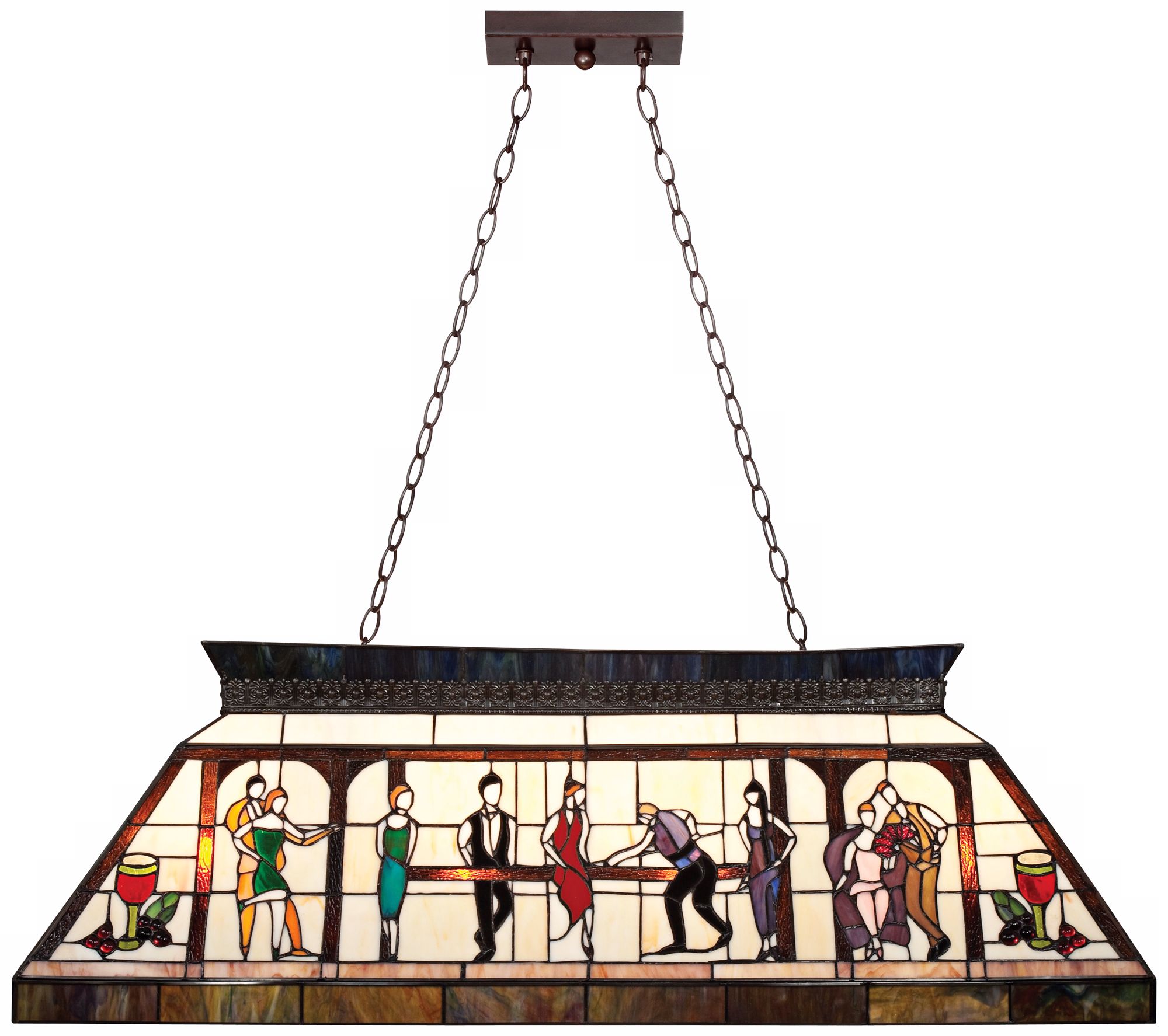 Pool Party Tiffany Glass Pool Table Light