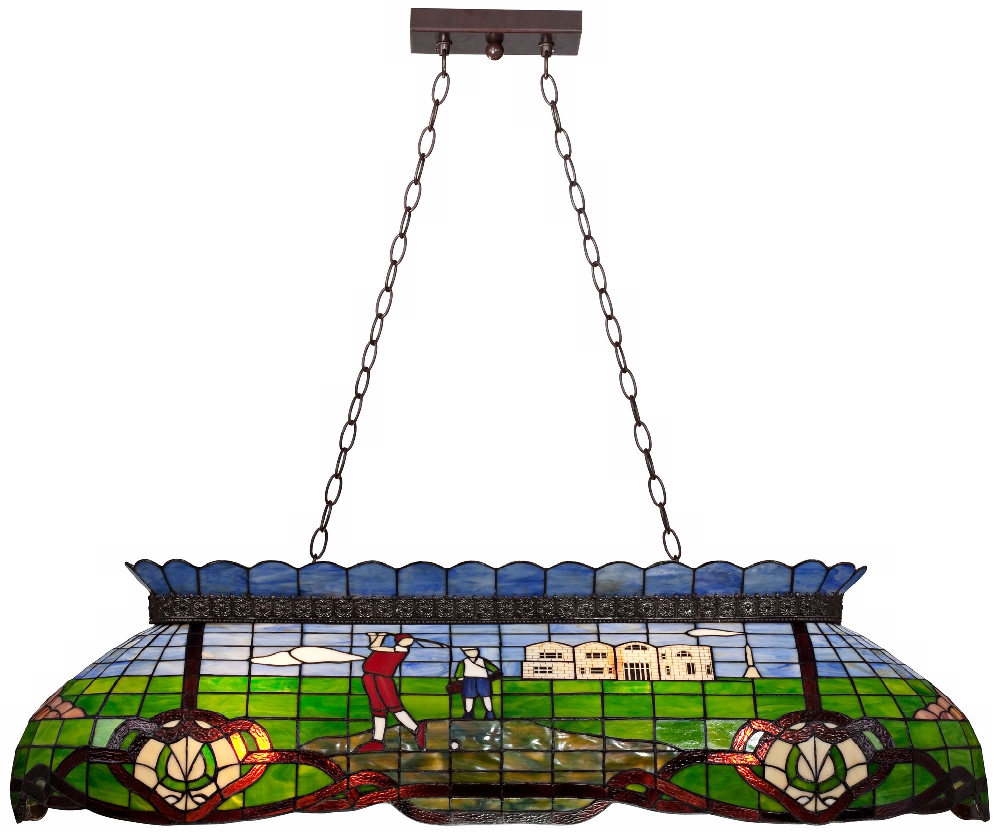 Golf Tiffany Glass Pool Table Light