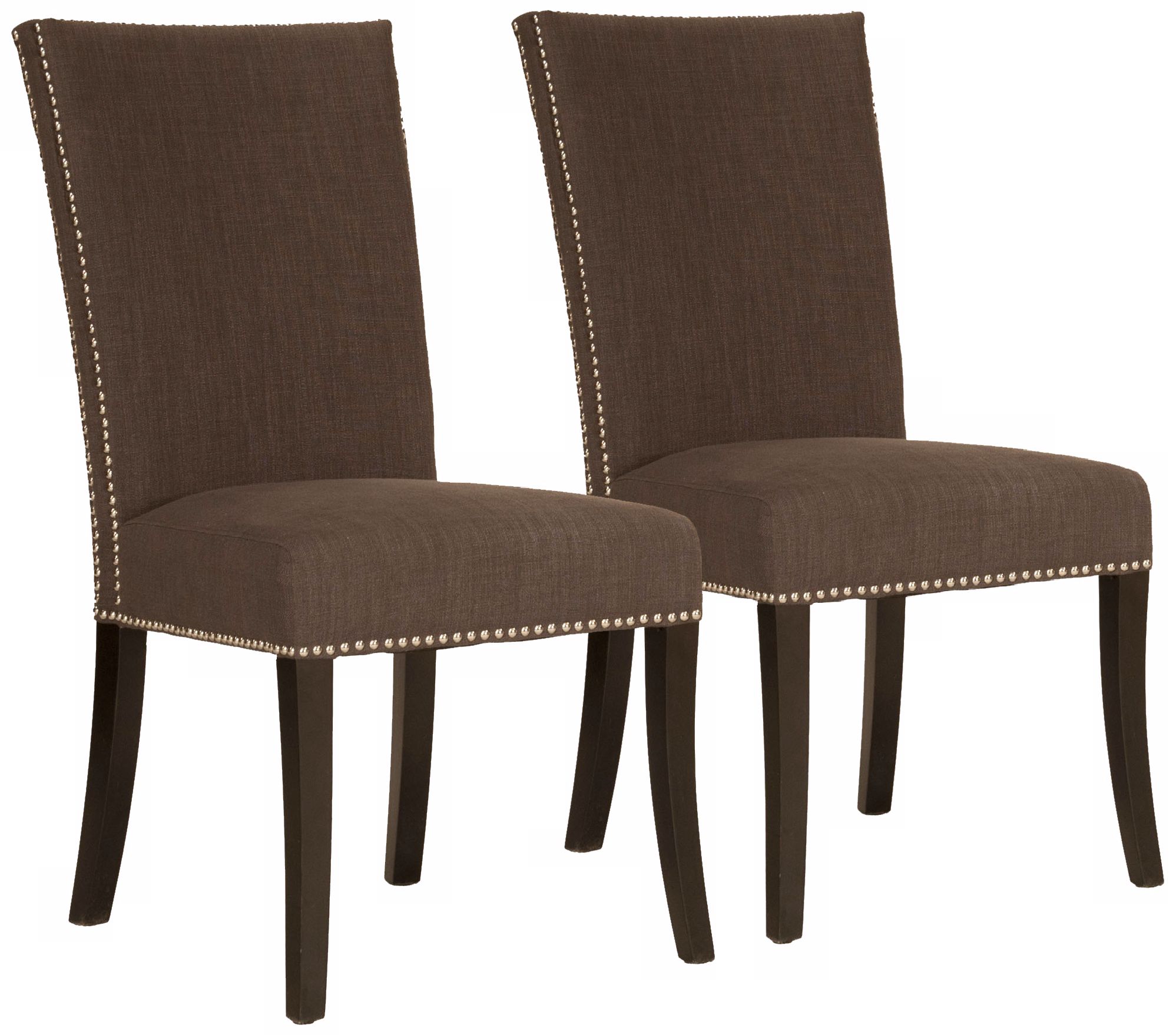Soho Sepia Fabric With Nail Heads Armless Dining Chair