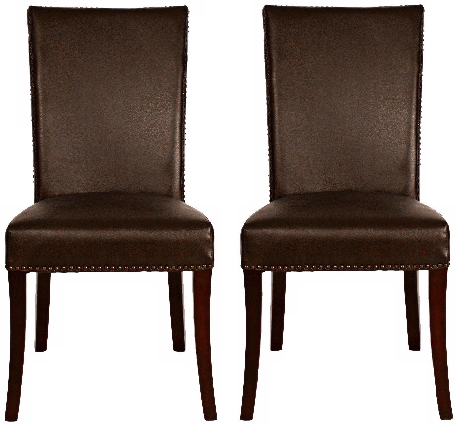 Set of 2 Soho Havana Bicast Leather Dining Chairs
