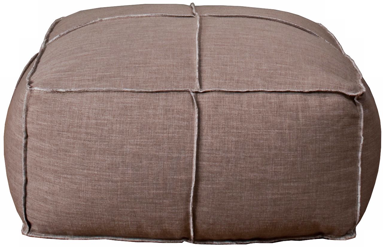 Tucker Barley Fabric Square Pouf Ottoman
