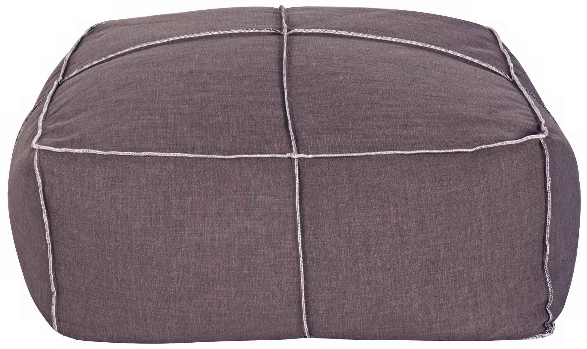 Tucker Sepia Fabric Square Pouf Ottoman