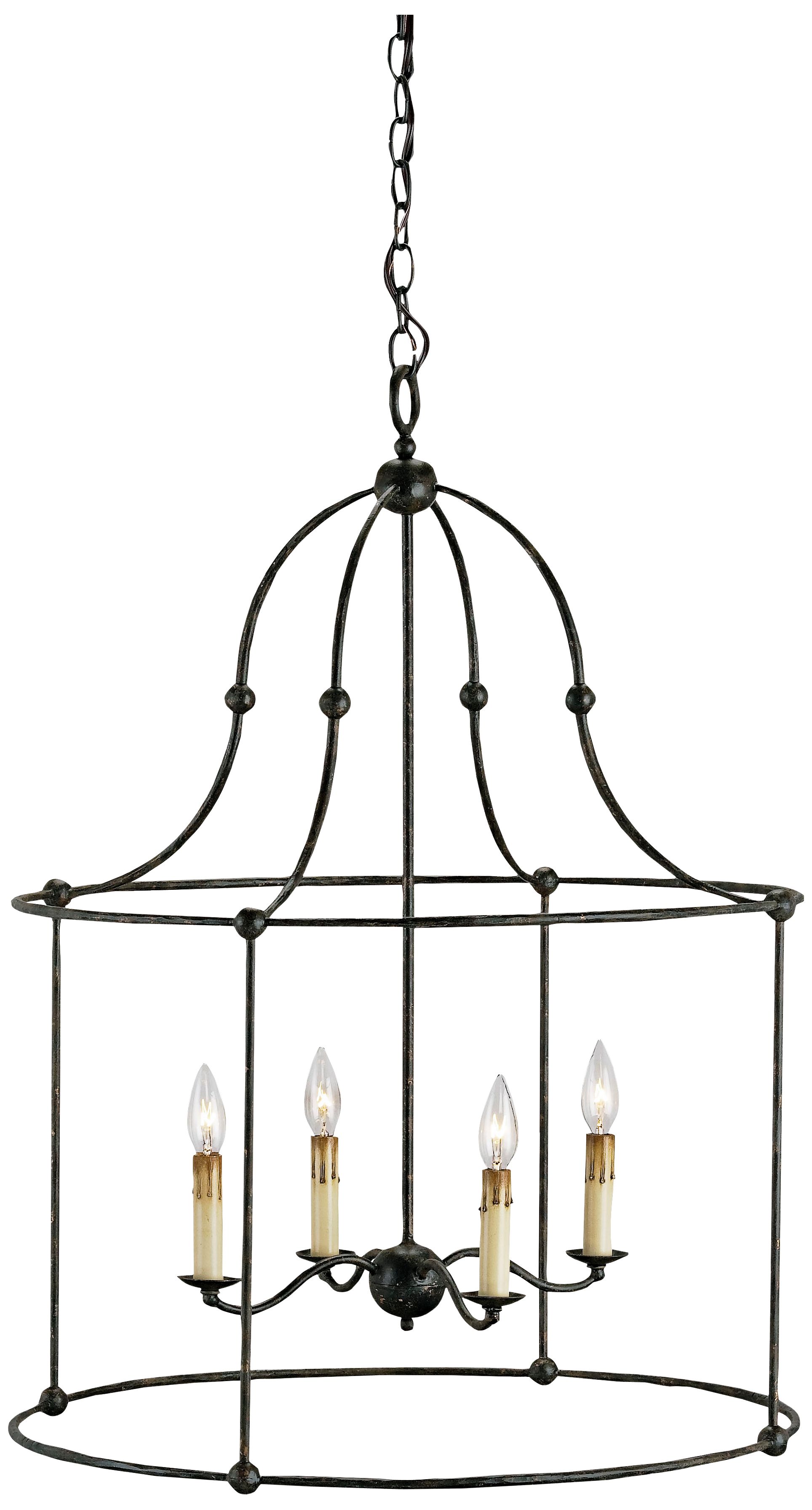 Currey and Company Fitzjames 25" Wide Lantern Chandelier
