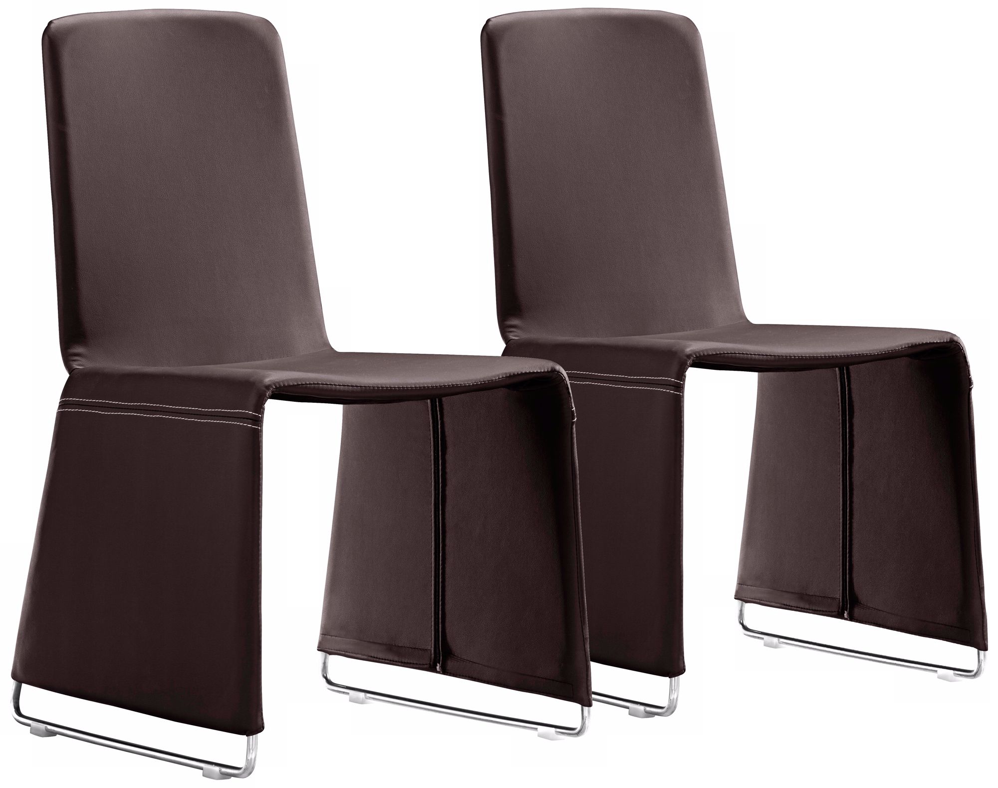 Set of 2 Zuo Nova Espresso Dining Chairs