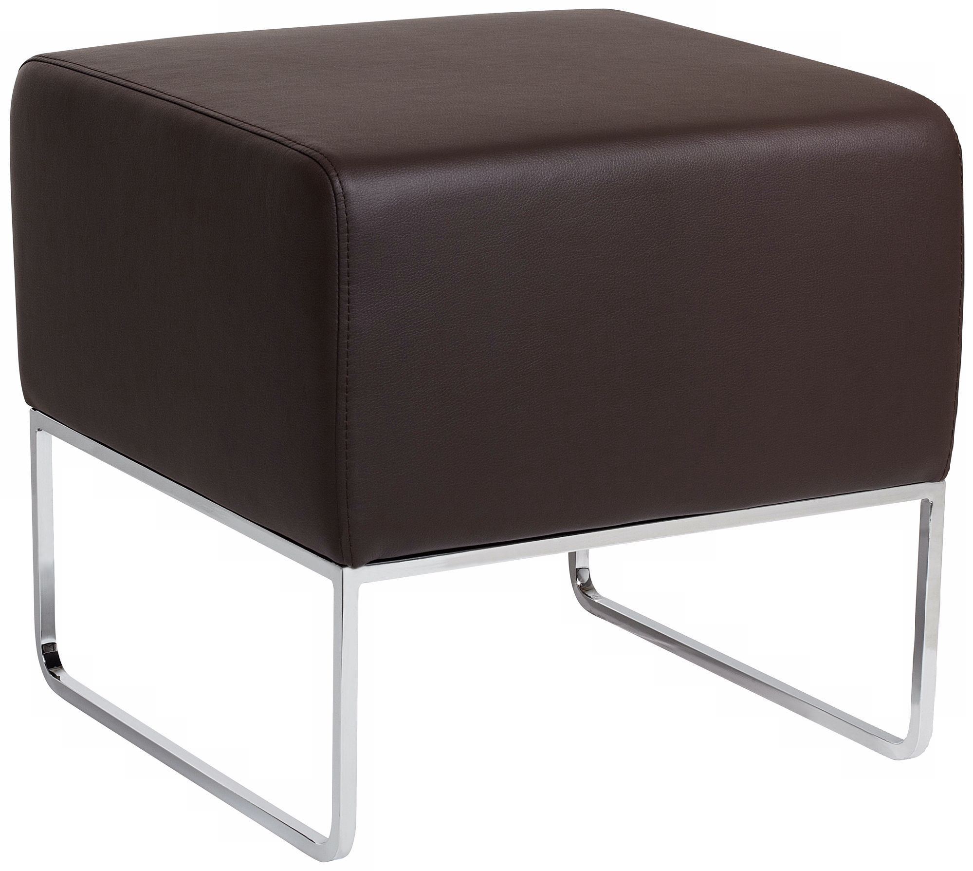 Zuo Plush Espresso Leatherette Ottoman