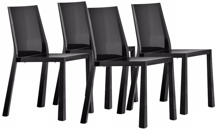Set of 4 Zuo Popsicle Black Outdoor Dining Chairs