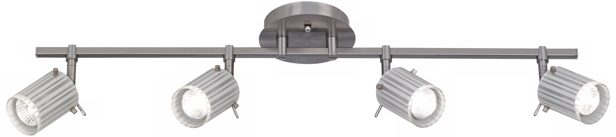 Brushed Steel 4-Light Acid Stripe Glass Track Fixture