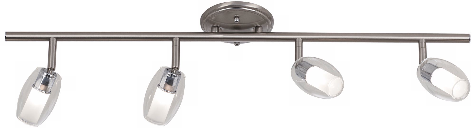 Brushed Steel 4-Light Clear and Frosted Glass Track Fixture