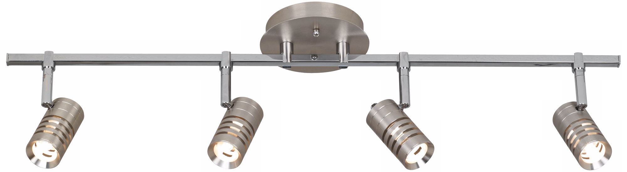 Steel and Chrome 4-Light Circle Slot Track Fixture