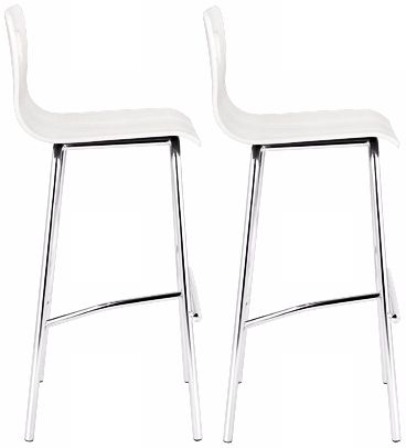 Set of 2 Zuo Escape White Counter Stools