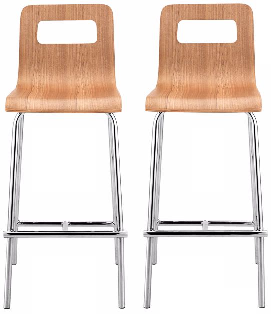 Set of 2 Zuo Escape Natural Wood Counter Stools