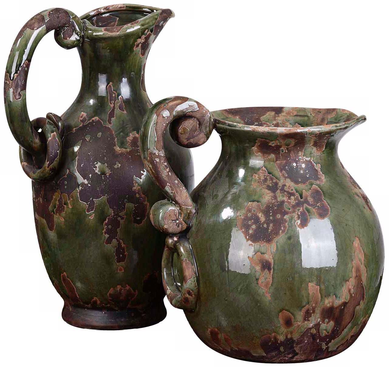 Uttermost Set of 2 Ceramic Hani Pitchers
