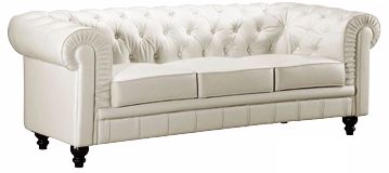 Zuo Aristocrat White Leather Sofa