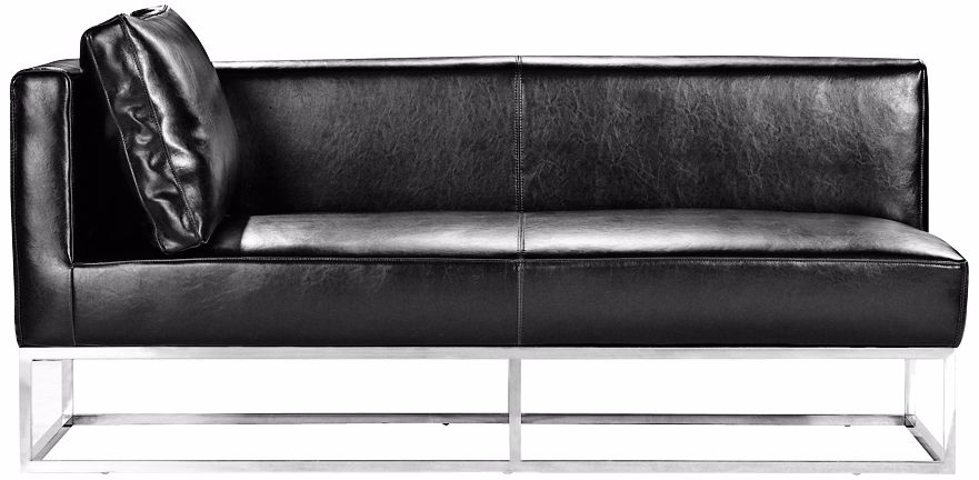 Zuo Atom Right Arm-Facing Black Bench Sofa