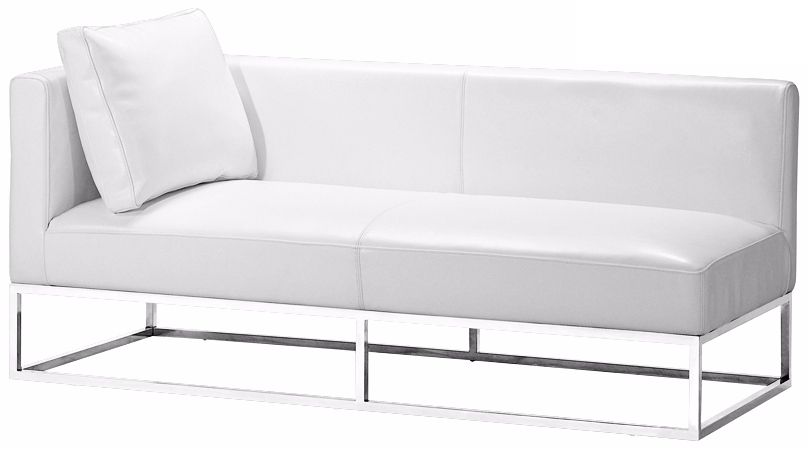 Zuo Atom Left Arm-Facing White Bench Sofa