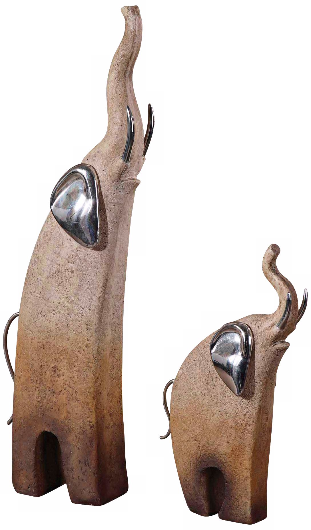Uttermost Set of 2 Painted Elephant Statues
