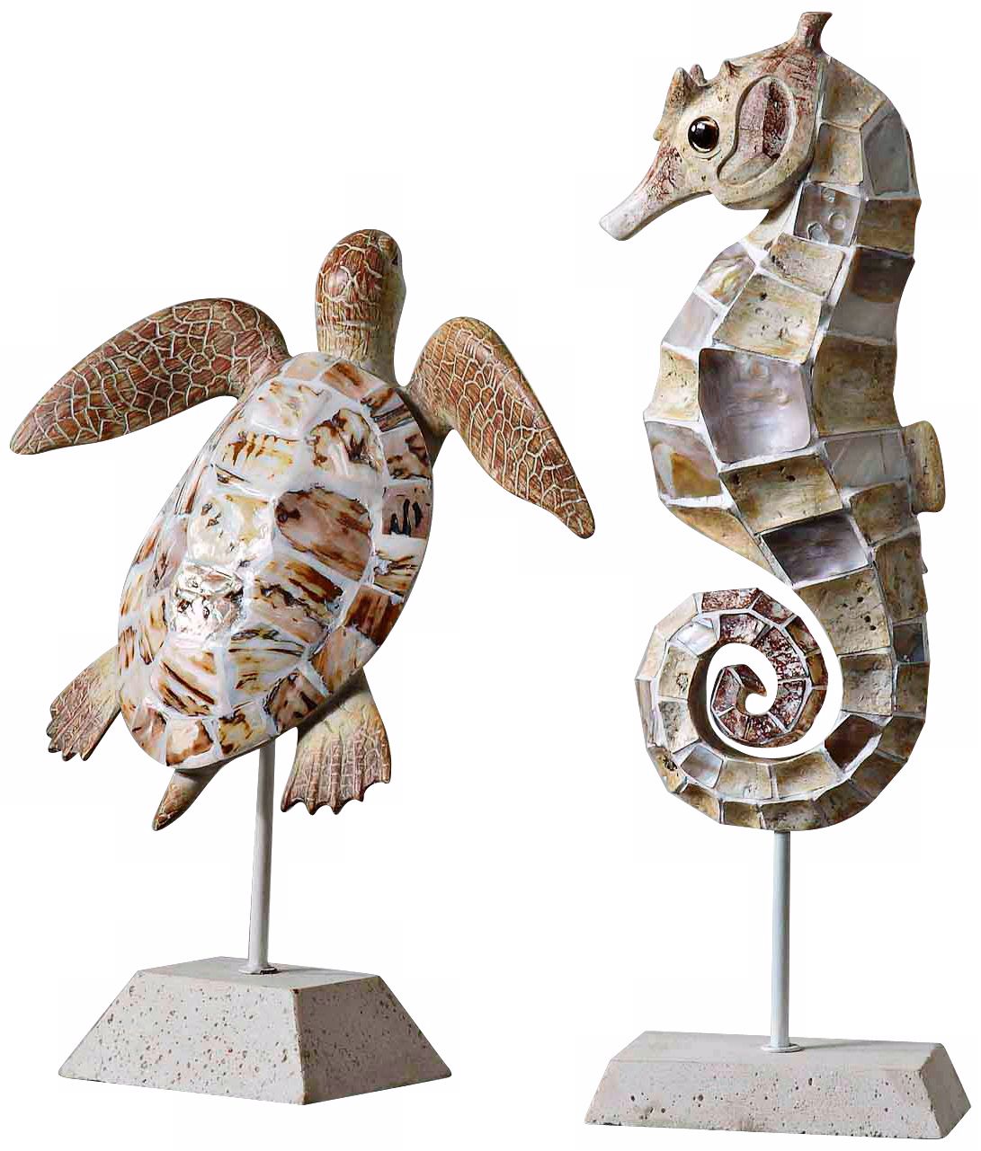 Uttermost Set of 2 Coastal Creatures Sculptures